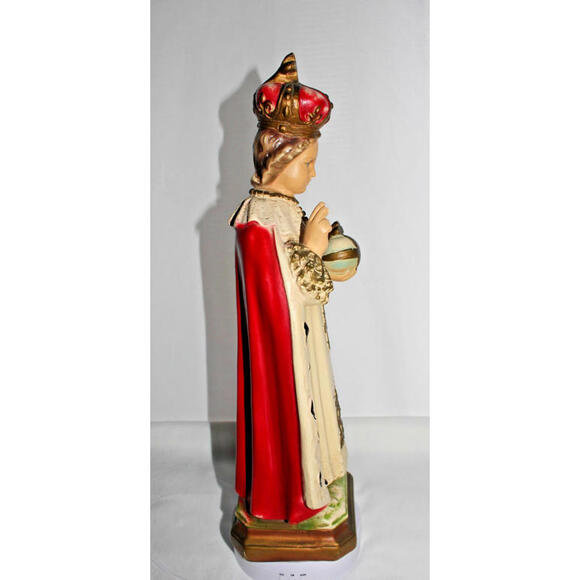 Vintage Chalkware Statue Infant of Prague Jesus Religious Figurine 17.75 in Tall - Picture 14 of 15